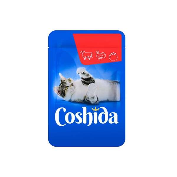 تشویقی گربه کوشیدا مدل بوقلمون و گاو وزن 100گرم 