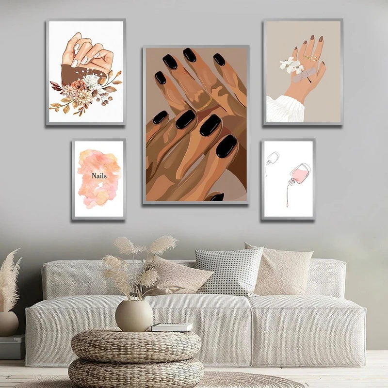 تابلو بکلیت طرح کاشت و طراحی ناخن مدل SI-2729 مجموعه 5 عددی