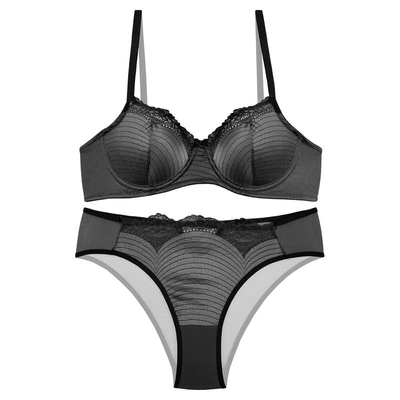 ست شورت و سوتین زنانه نوشه پوش کد 69001 رنگ خاکستری