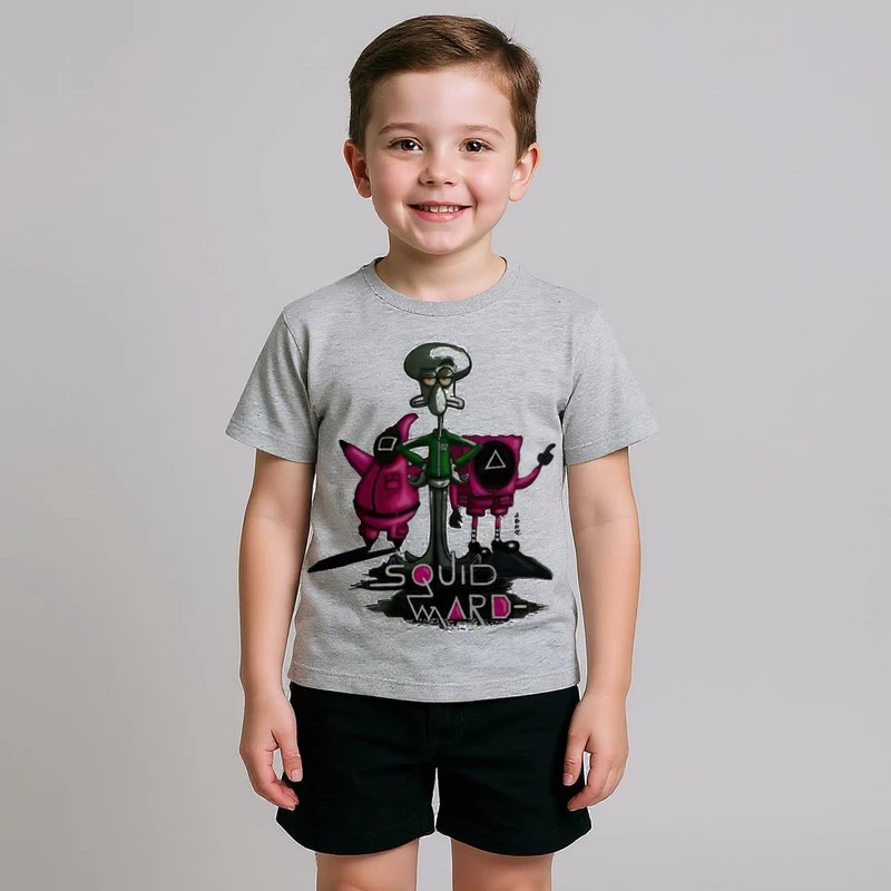 تی شرت آستین کوتاه پسرانه مدل بازی مرکب F790