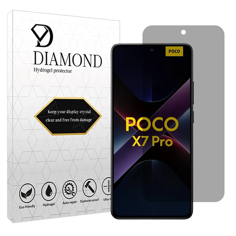 محافظ صفحه نمایش حریم شخصی دیاموند مدل هیدروژلی مناسب برای گوشی موبایل شیائومی Poco X7 Pro