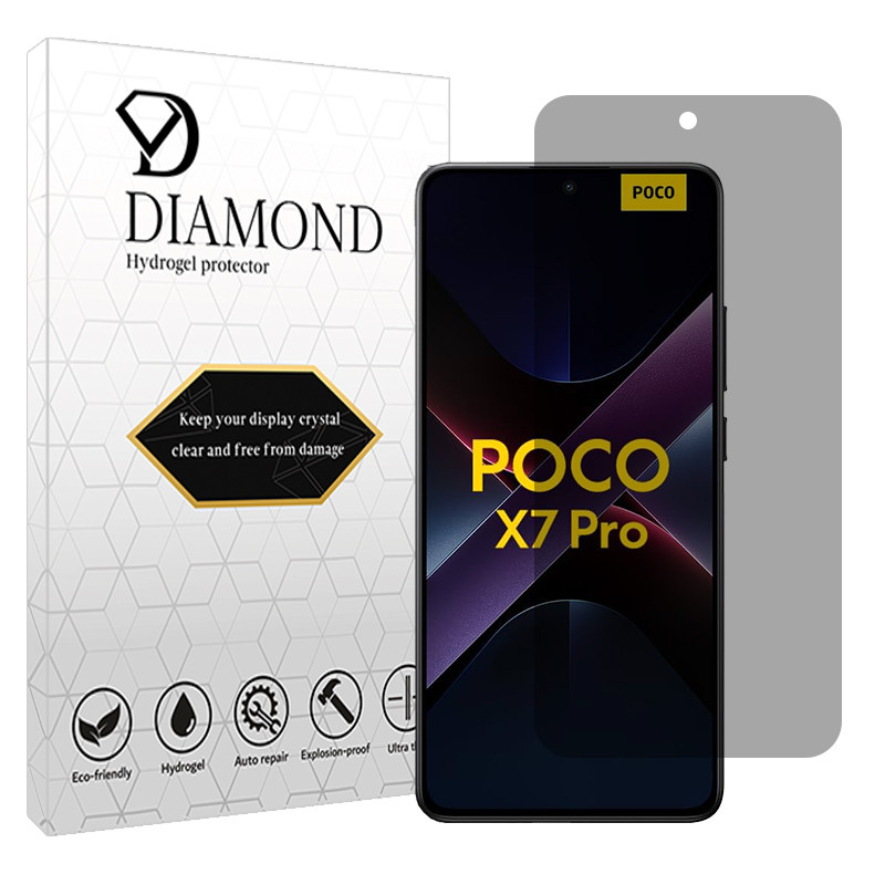 محافظ صفحه نمایش حریم شخصی دیاموند مدل هیدروژلی مناسب برای گوشی موبایل شیائومی Poco X7 Pro