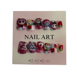 ناخن مصنوعی دست کودک مدل لبوبو بسته ۱۲ عددی