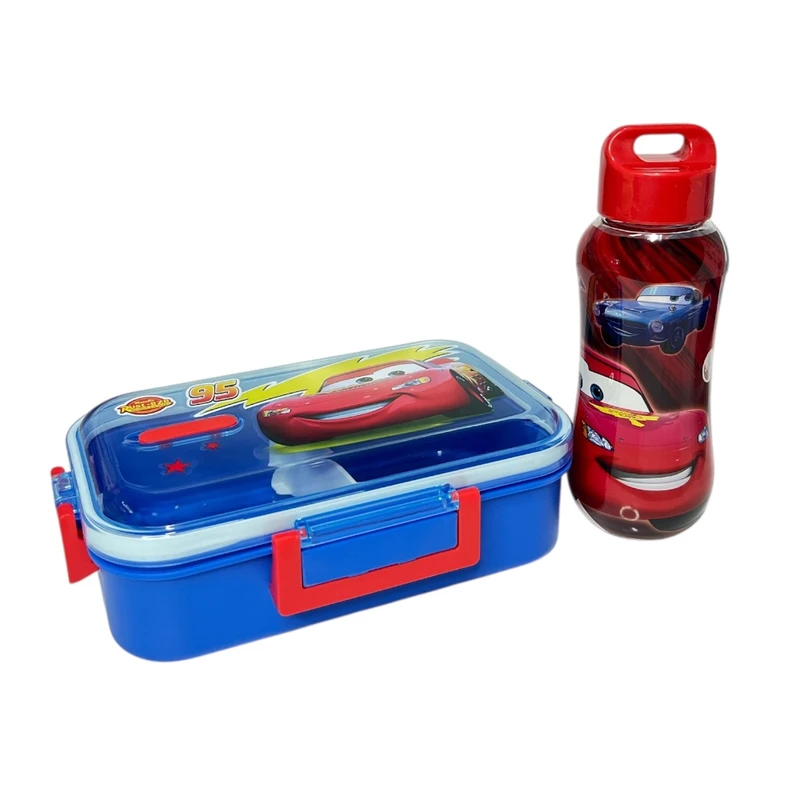 ظرف غذای کودک مدل پسرانه به همراه قمقمه 