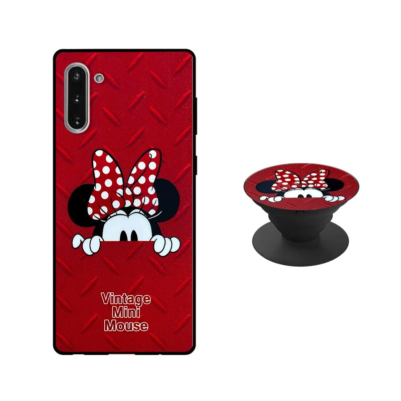 کاور دکین مدل Rikki طرح Minnie مناسب برای گوشی موبایل سامسونگ Galaxy Note 10 به همراه پایه نگهدارنده