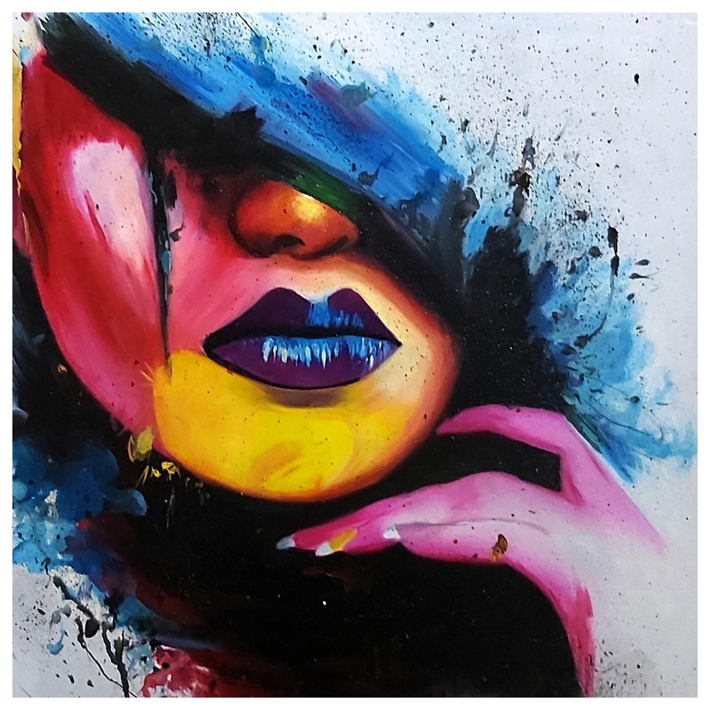 تابلو نقاشی رنگ و روغن مدل چهره