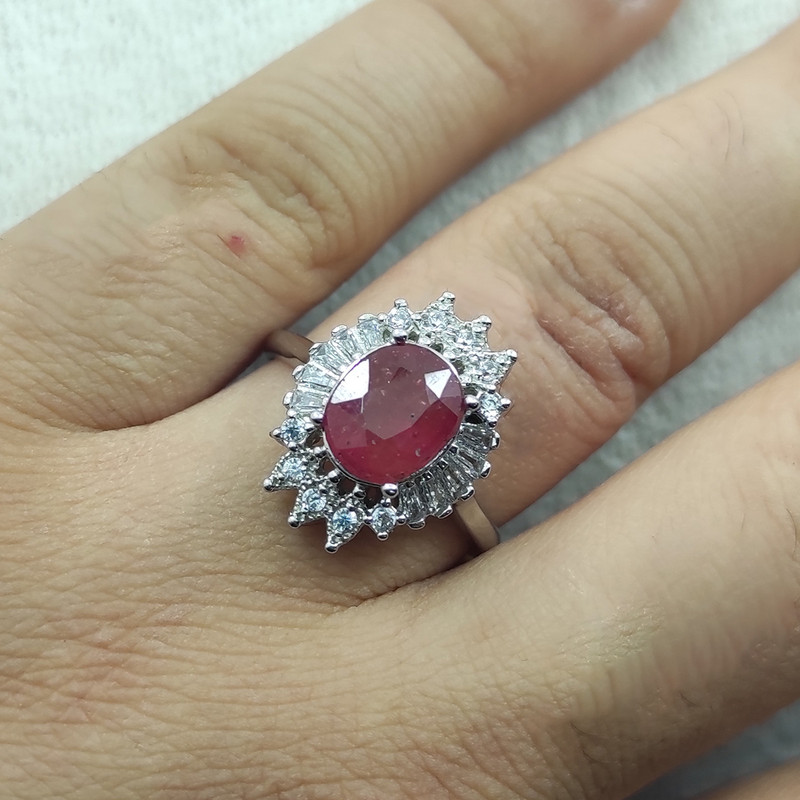 انگشتر نقره زنانه سلین کالا مدل یاقوت سرخ کد MPS-9