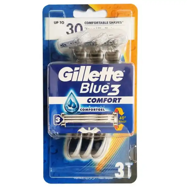 خود تراش ژیلت مدل Blue 3 Comfort مجموعه 3 عددی