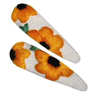 گیره مو زنانه مدل گل آفتاب گردان 01 بسته دو عددی