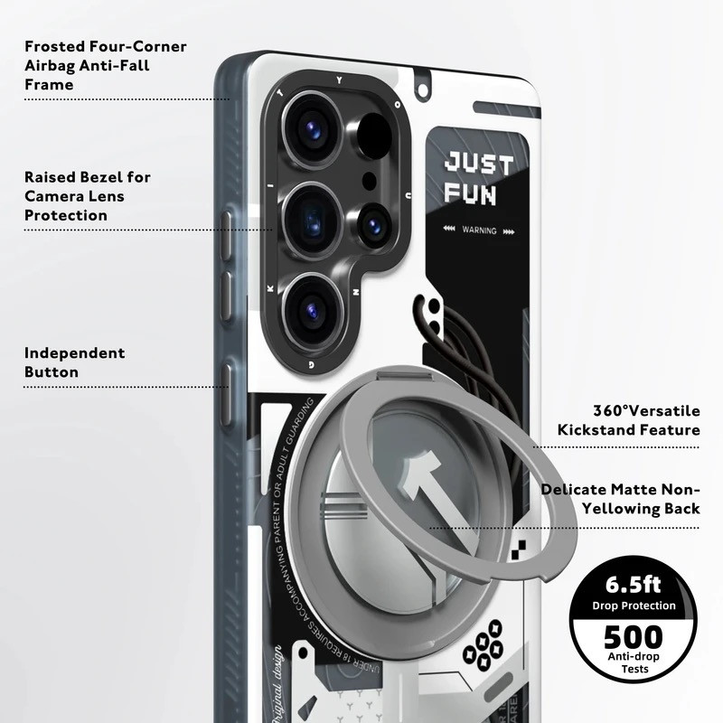 کاور یانگ کیت مدل Cyberpunk 360° Spin Magnetic Stand Case مناسب برای گوشی موبایل سامسونگ Galaxy S26 Ultra