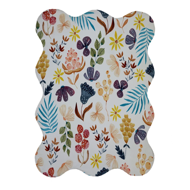 پادری مدل دالبر طرح گل کد 9338 سایز 80x110 سانتی متر 