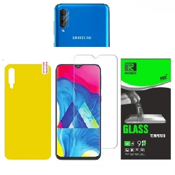 محافظ صفحه نمایش وپشت گوشی روبیکس مدل SA-A50مناسب برای گوشی موبایل سامسونگ Galaxy A50 به همراه محافظ لنزدوربین