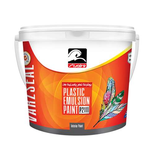 رنگ تمام پلاستیک مات سفید ورزیران کد P2111 وزن 5 کیلوگرم