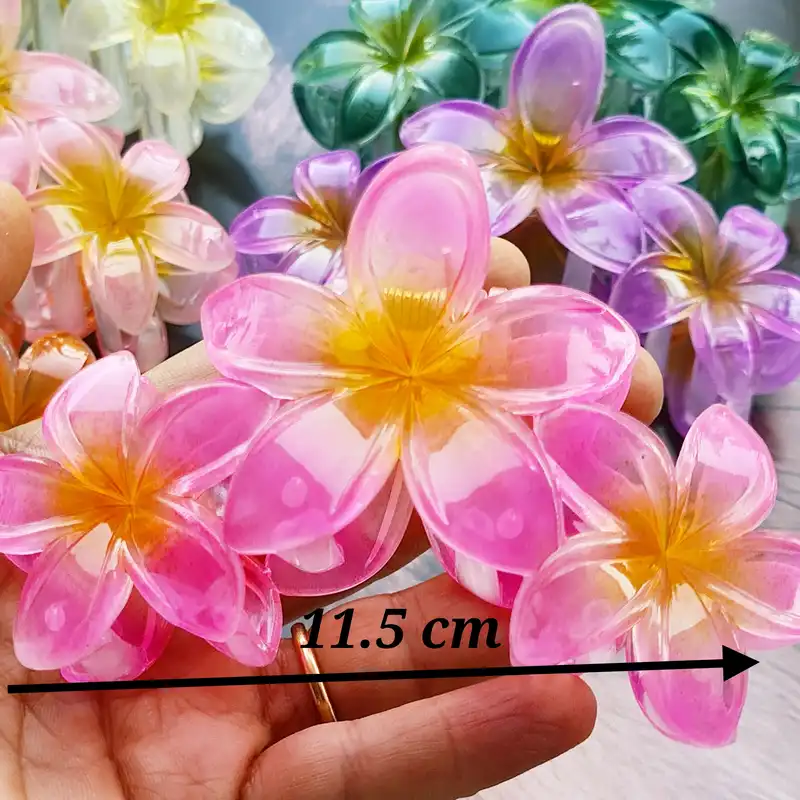 کلیپس مو زنانه مدل سه گل پلومریا کد brg PL97