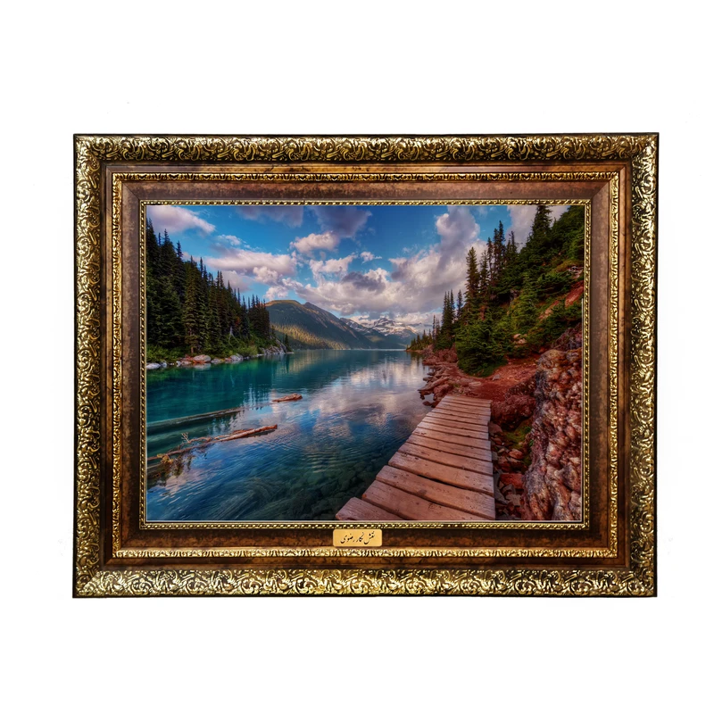 تابلو فرش ماشینی نقش نگار رضوی طرح منظره کد 146H