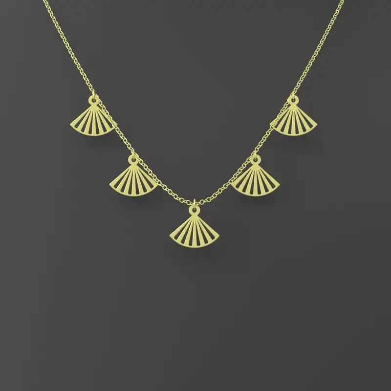 گردنبند طلا 18 عیار زنانه مدوپد مدل بادبزن کد RNA10794