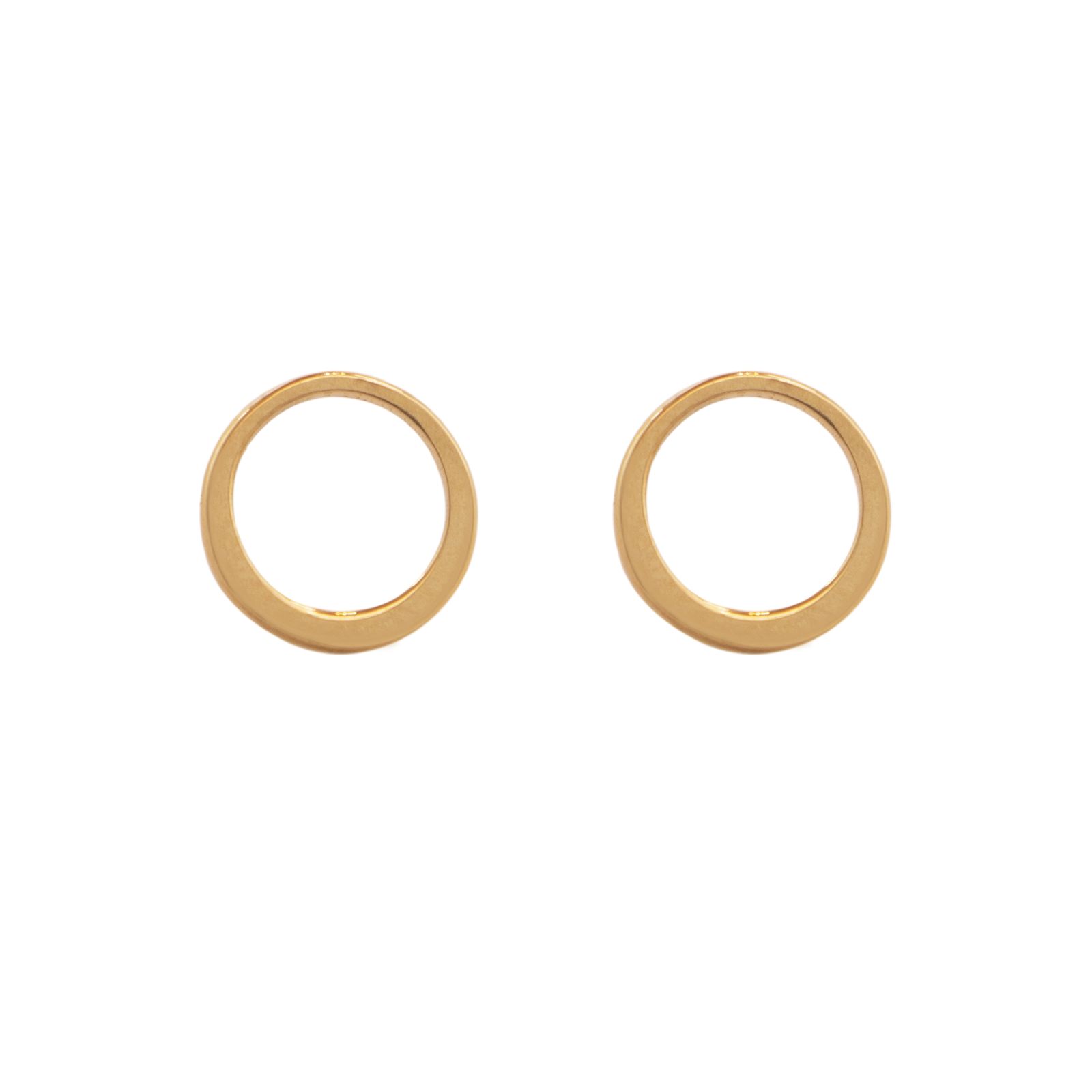 گوشواره طلا 18 عیار زنانه پولک مدل دایره تو خالی برجسته -  - 3