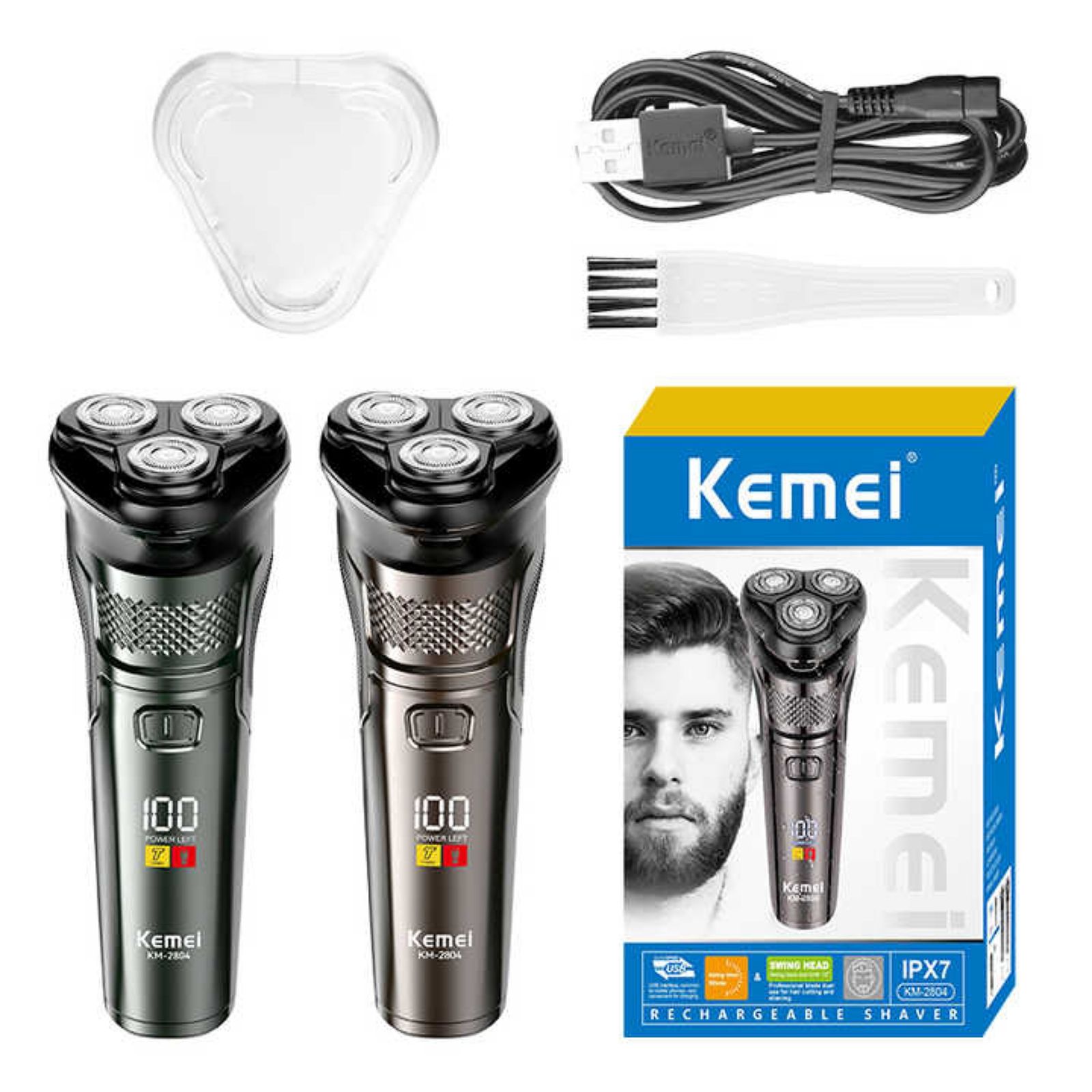 ست ماشین اصلاح موی صورت و بدن شارژی کیمی مدل KM-2804 -  - 4