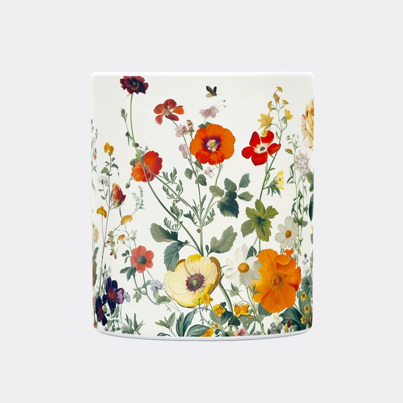 ماگ حس آمیزی طرح گل‌های بهاری کد 40 