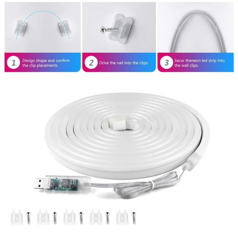 عکس شماره 16 : ریسه نئون دریم لایت مدل برنامه پذیر طول ۵متر به همراه آداپتور