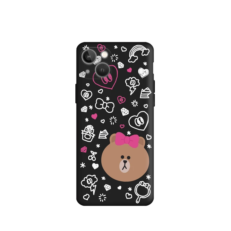 کاور قاب گارد طرح خرس لاین دخترانه کد f6730 مناسب برای گوشی موبایل اپل iphone 13 Mini