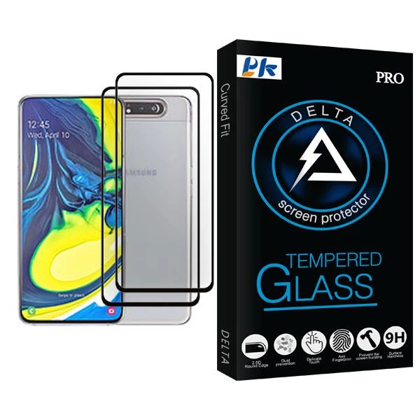 محافظ صفحه نمایش پی کی مدل Delta Glass MIX002 مناسب برای گوشی موبایل سامسونگ Galaxy A80 بسته دو عددی