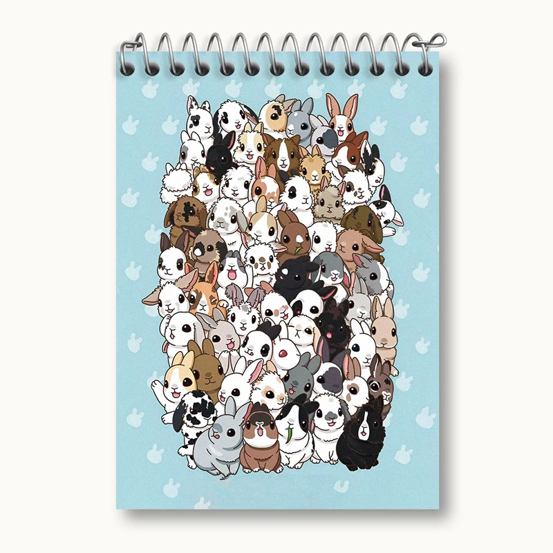 دفتر یادداشت 50 برگ خندالو طرح خرگوش های کیوت کد N5741