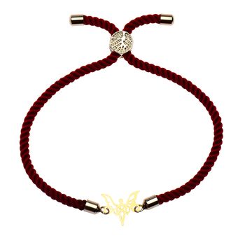 دستبند طلا 18 عیار زنانه کرابو طرح فرشته و قلب مدل Kr1177