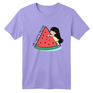 تی شرت آستین کوتاه بچگانه مدل دخترک یلدایی کد  14 رنگ یاسی