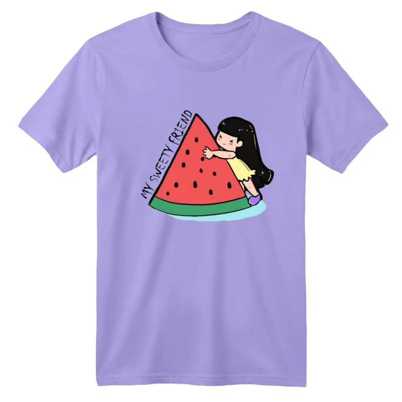 تی شرت آستین کوتاه بچگانه مدل دخترک یلدایی کد 14