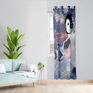 پرده مدل پنگوئن مخمل پانچی کد 4774 سایز 140x200 سانتی متر