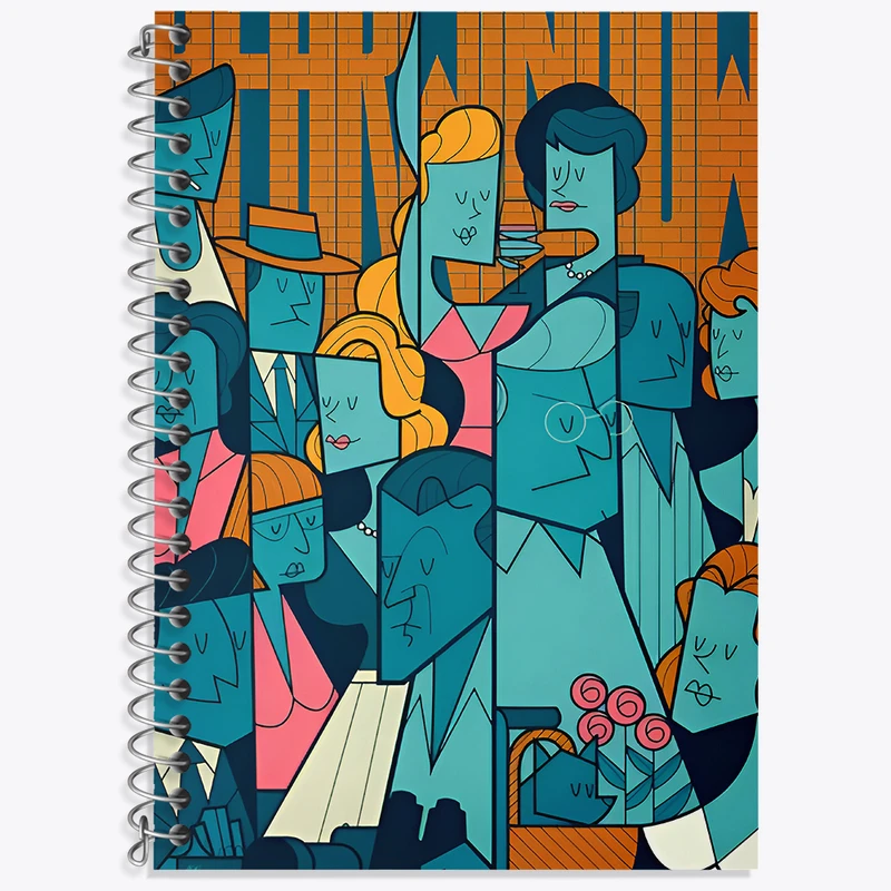 دفتر زبان 50 برگ خندالو مدل دو خط طرح صورتک کد N4462