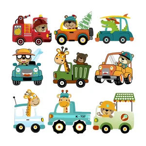 استیکر چوبی کودک جیک جیک مدل خیابون حیوانات کد T2مجموعه نه عددی