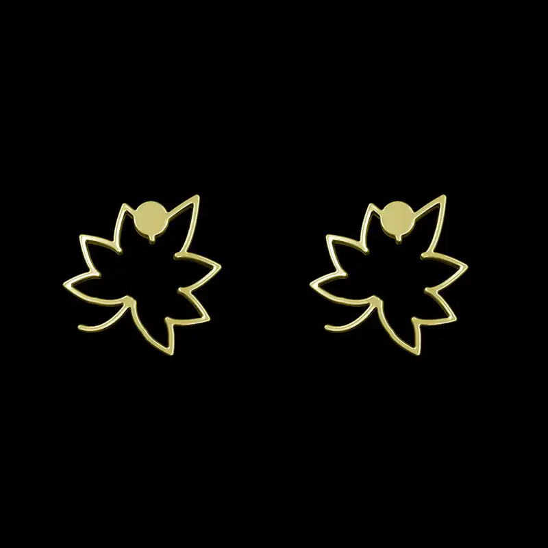 گوشواره طلا 18 عیار زنانه مدوپد مدل برگ کد GA1-16022