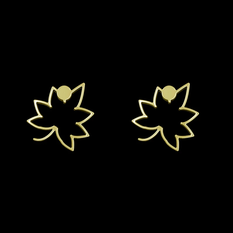 گوشواره طلا 18 عیار زنانه مدوپد مدل برگ کد GA1-16022