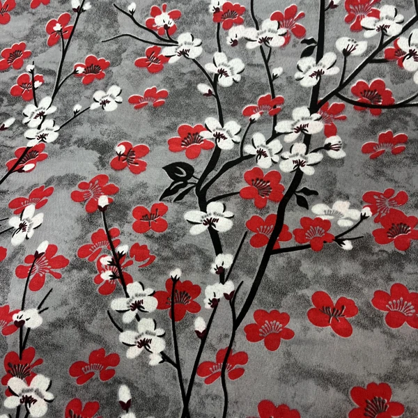 پارچه ملحفه عرض 2 متر مدل گلدار رنگ قرمز