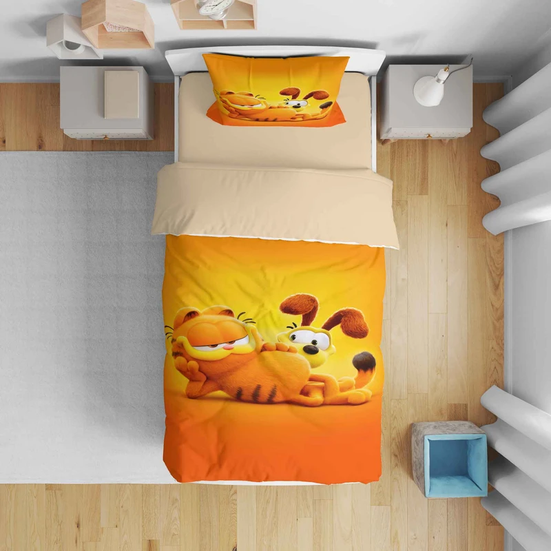 سرویس روتختی مدل گربه کارتونی گارفیلد 5282 تک نفره 5 تکه