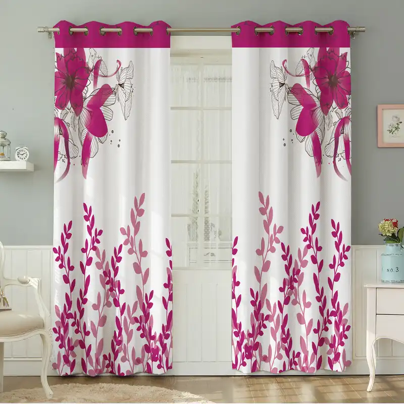 پرده نیروانا طرح گل  مدل مخمل کد 8666 سایز 140×280 سانتی متر