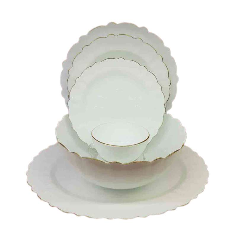 سرویس غذاخوری 26 پارچه 6 نفره مدل لب طلا