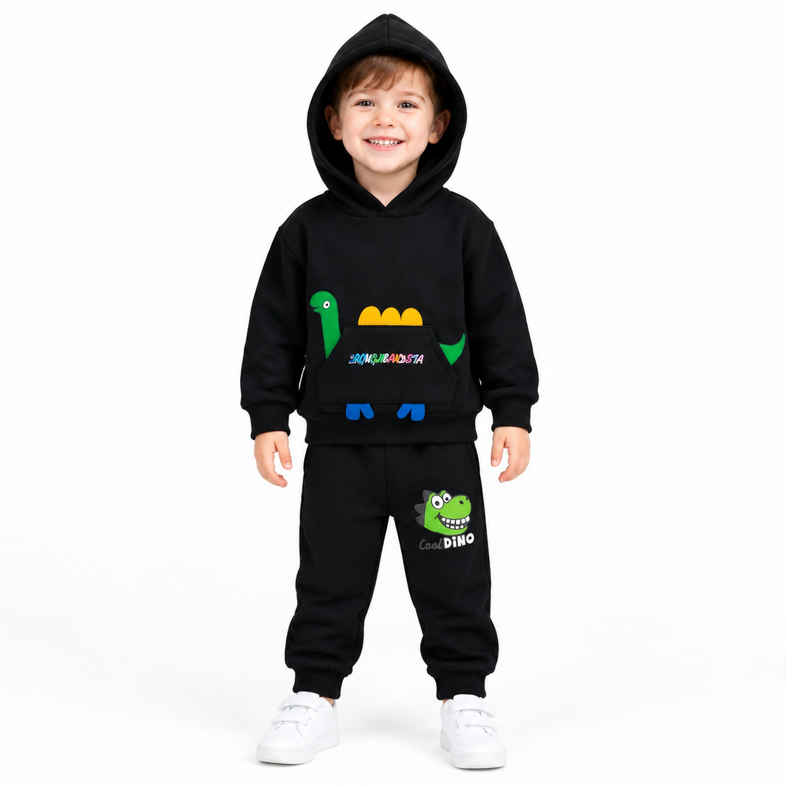 ست هودی و شلوار پسرانه مدل Dinosaur کد M66