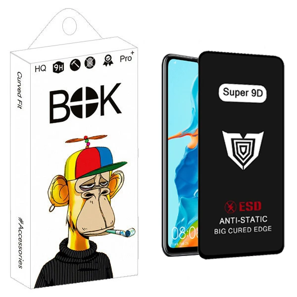 محافظ صفحه نمایش بوک مدل Super 9D Pro مناسب برای گوشی موبایل هواوی P30 lite