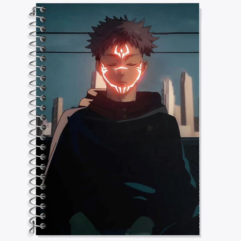 دفتر زبان 50 برگ خندالو مدل دو خط طرح ریومن سوکونا انیمه جوجوتسو کایزن کد 11087