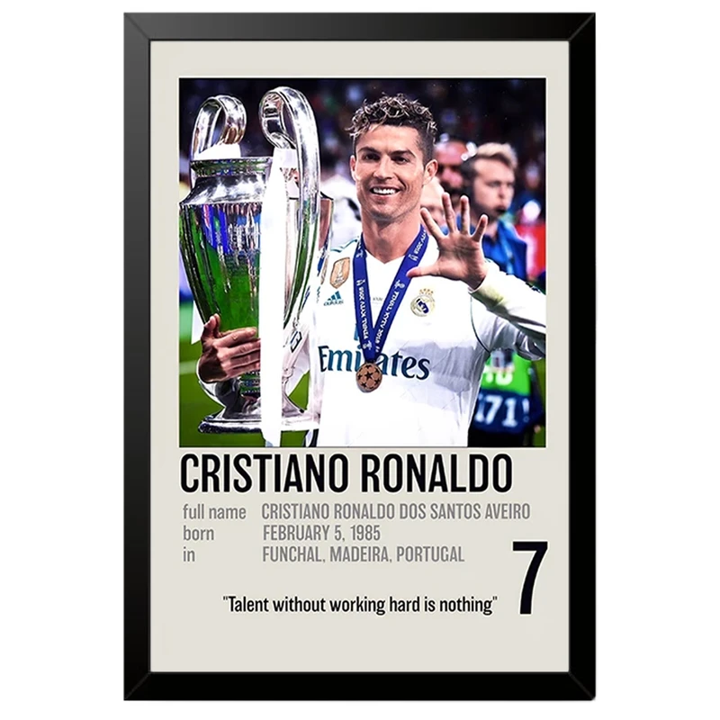 تابلو بکلیت طرح کریستیانو رونالدو Cristiano Ronaldo مدل B-po2066 فریم مشکی