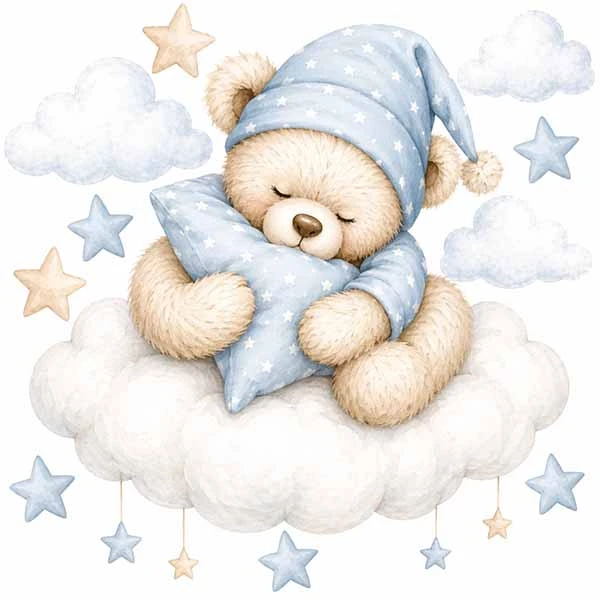 استیکر دیواری کودک راتیانا مدل night bear