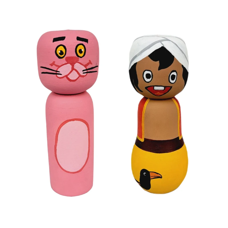 اسباب بازی زینتی مدل پلنگ صورتی و سندباد کد WT110 مجموعه 2 عددی