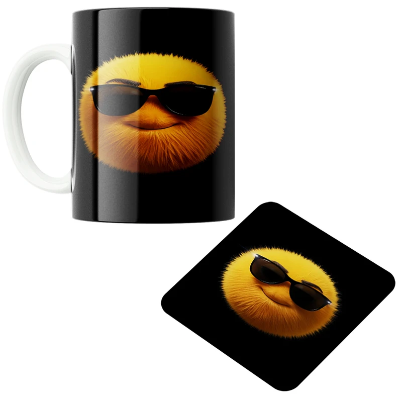 ماگ پاد آفرین مدل ایموجی کد 77 به همراه زیر لیوانی