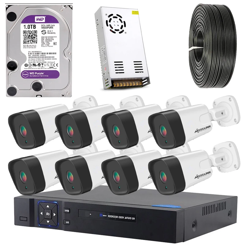 سیستم امنیتی نظارتی کامل مدل FULL HD KIT 008 SB - AXESSLINK