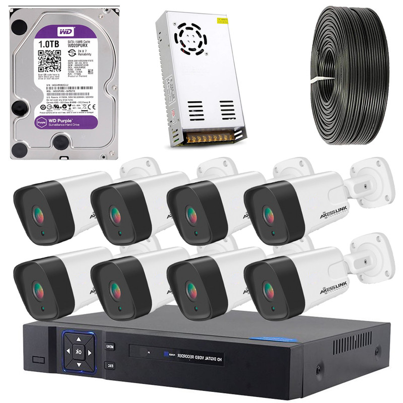 سیستم امنیتی نظارتی کامل مدل FULL HD KIT 008 SB - AXESSLINK
