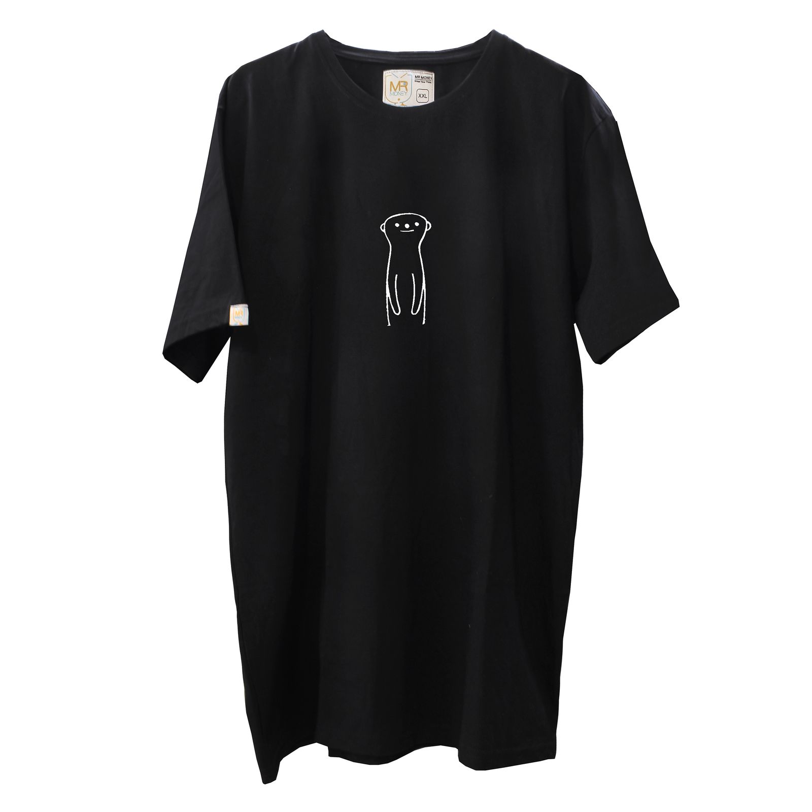تی شرت اورسایز آستین کوتاه زنانه مسترمانی مدل آدمک -  - 1