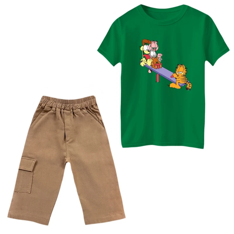 ست تی‌شرت و شلوارک پسرانه مدل گارفیلد کد 10